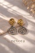 Spiral Dual Tone Earrings