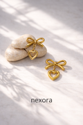 Bow Heart Earrings
